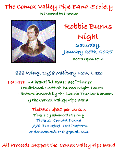 2025 Burns night tickets on sale